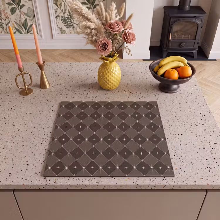 Herdabdeckplatte - Stern – Braun – Taupe – Weihnachten — 2