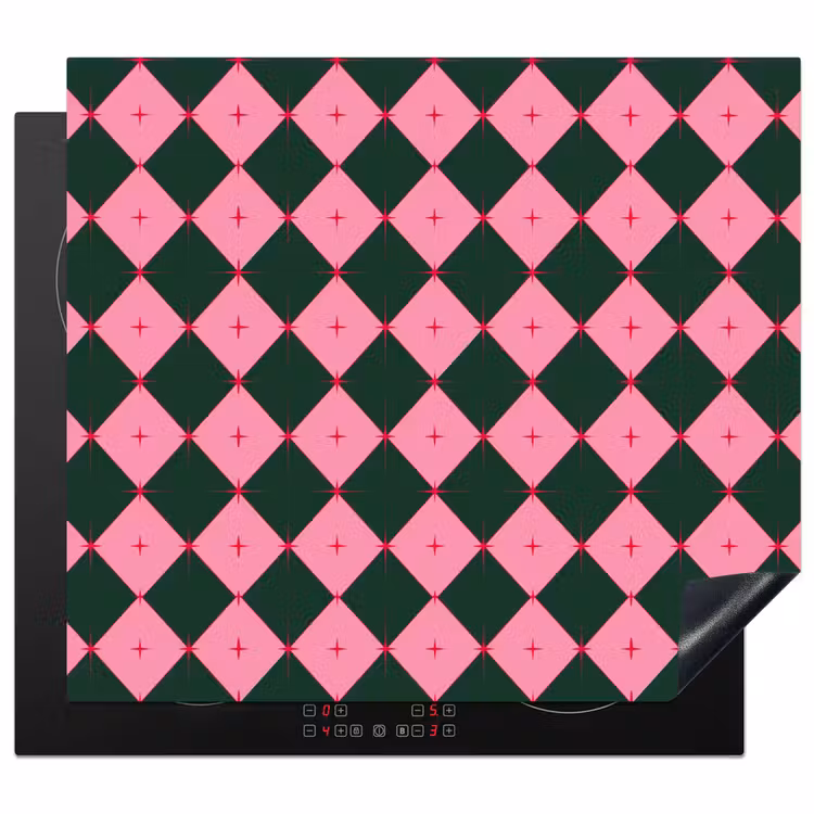 Herdabdeckplatte - Stern – Rosa – Grün – Weihnachten — 1