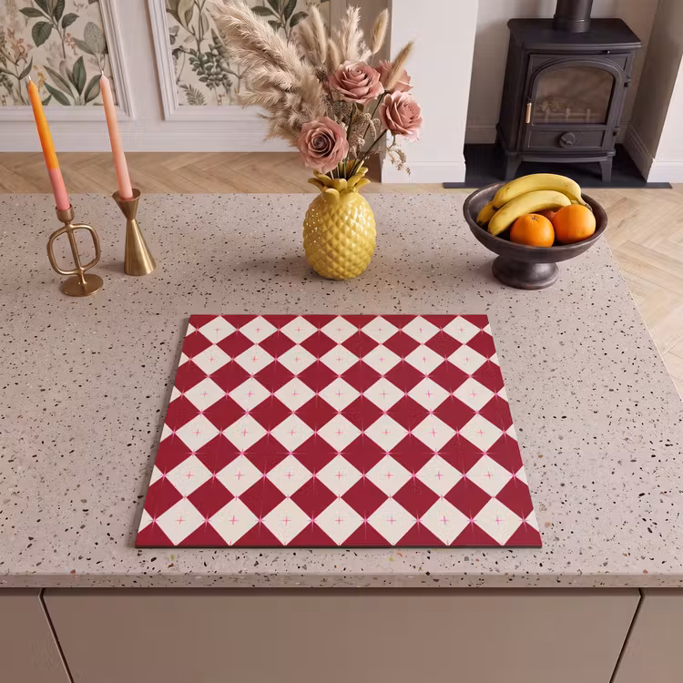 Herdabdeckplatte - Stern – Rosa – Rot – Weihnachten — 2