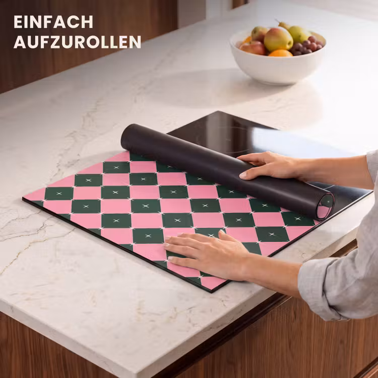 Herdabdeckplatte - Weihnachten – Rosa – Grün – Stern — 7