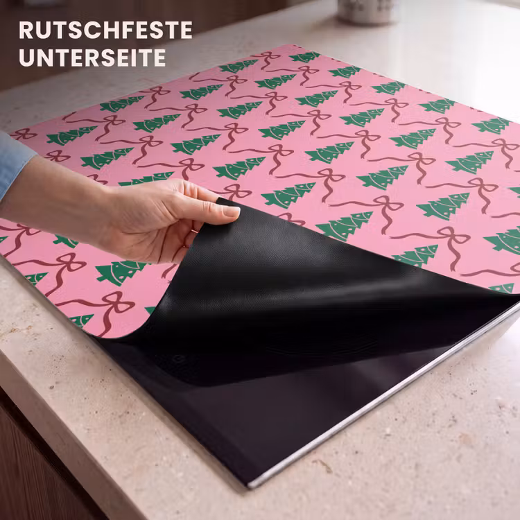 Herdabdeckplatte - Weihnachten – Rosa – Rot – Schleife — 9
