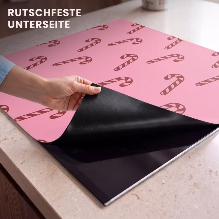 Herdabdeckplatte - Weihnachten – Rosa – Zuckerstange – Rot — 9