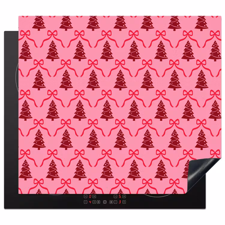 Herdabdeckplatte - Weihnachten – Rot – Rosa – Schleife — 1