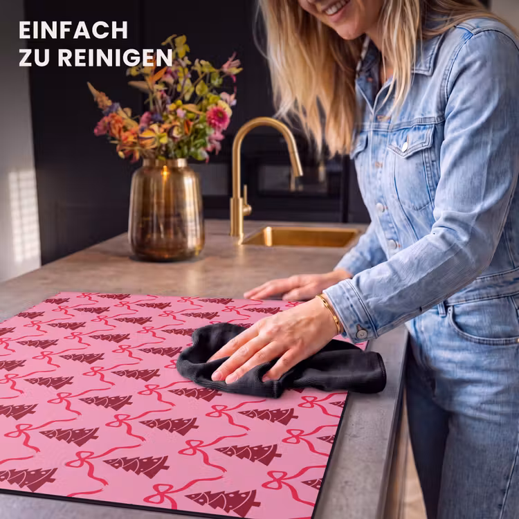 Herdabdeckplatte - Weihnachten – Rot – Rosa – Schleife — 6