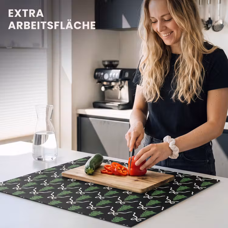 Herdabdeckplatte - Weihnachten – Schwarz – Weiß – Schleife — 4