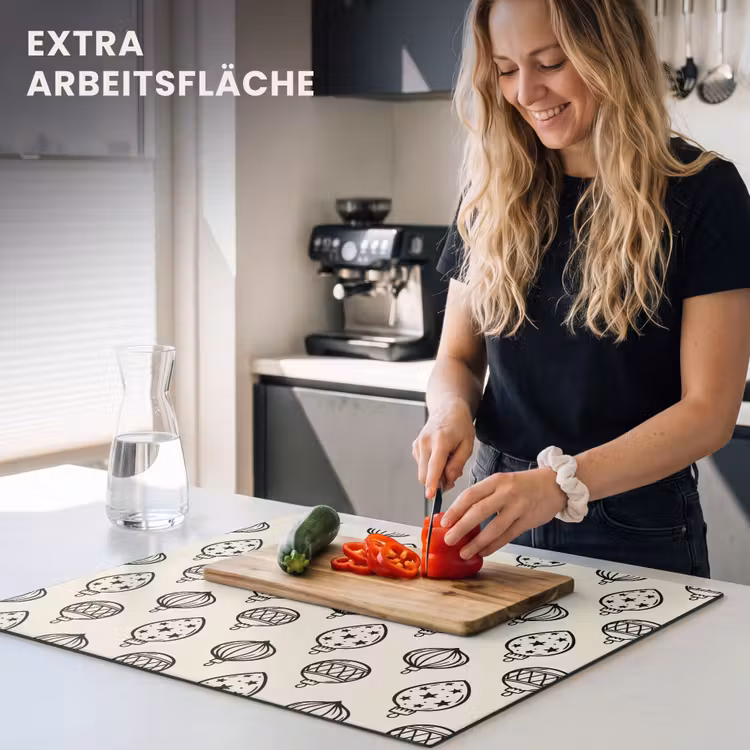 Herdabdeckplatte - Weihnachtskugel – Schwarz – Weiß — 4