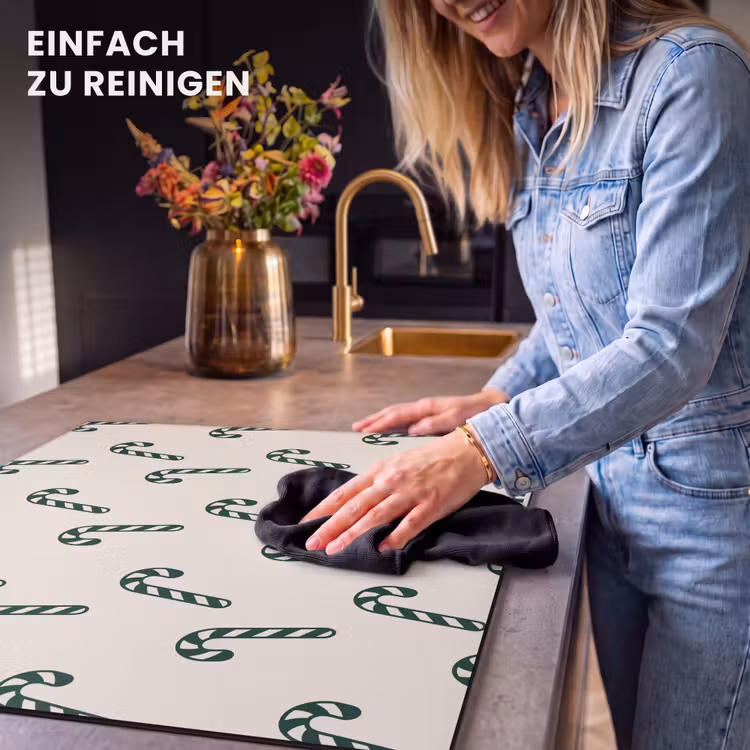 Herdabdeckplatte - Weihnachten – Grün – Creme – Zuckerstange — 6
