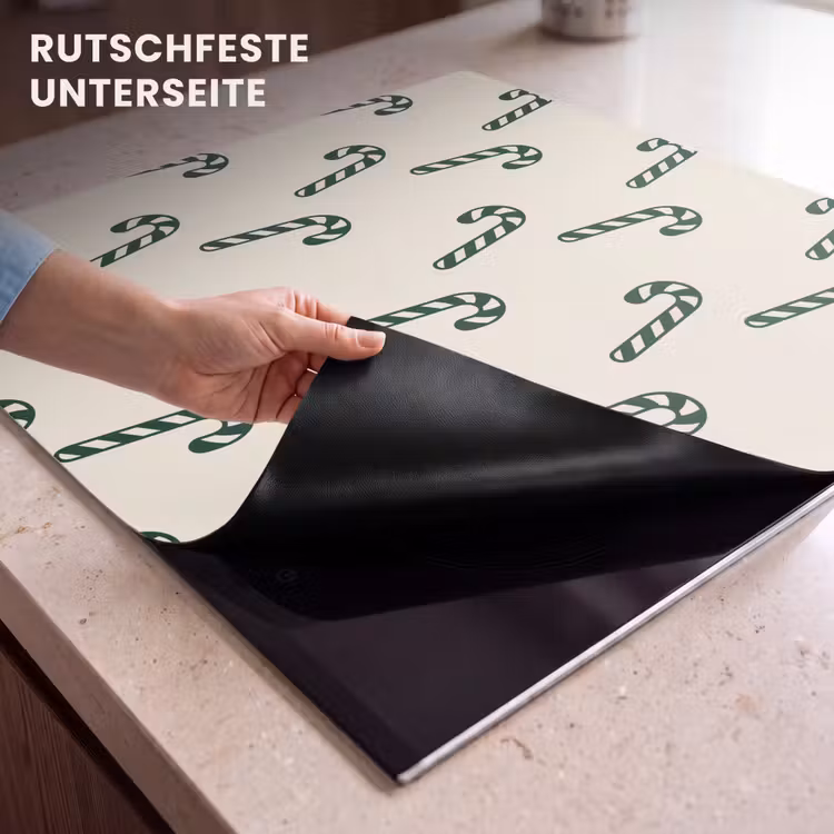 Herdabdeckplatte - Weihnachten – Grün – Creme – Zuckerstange — 9