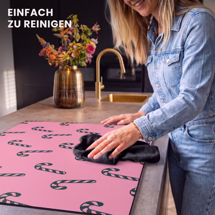 Herdabdeckplatte - Weihnachten – Rosa – Grün – Zuckerstange — 6