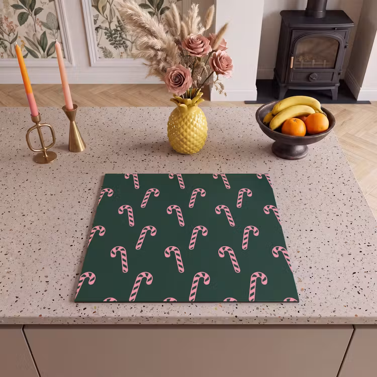 Herdabdeckplatte - Weihnachten – Rosa – Grün – Zuckerstange — 2