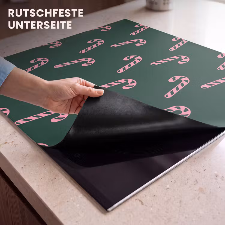 Herdabdeckplatte - Weihnachten – Rosa – Grün – Zuckerstange — 9