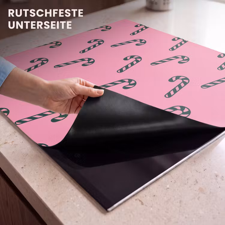 Herdabdeckplatte - Weihnachten – Rosa – Grün – Zuckerstange — 9