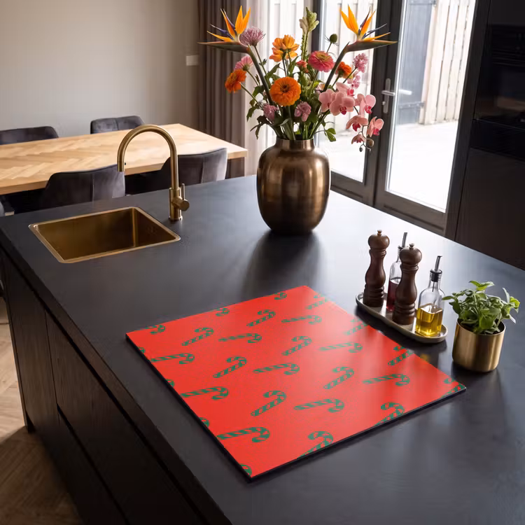 Herdabdeckplatte - Weihnachten – Rot – Grün – Zuckerstange — 5