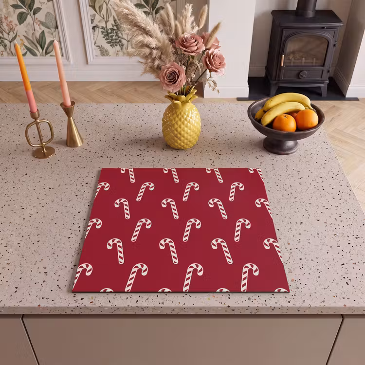 Herdabdeckplatte - Weihnachten – Rot – Weiß – Zuckerstange — 2