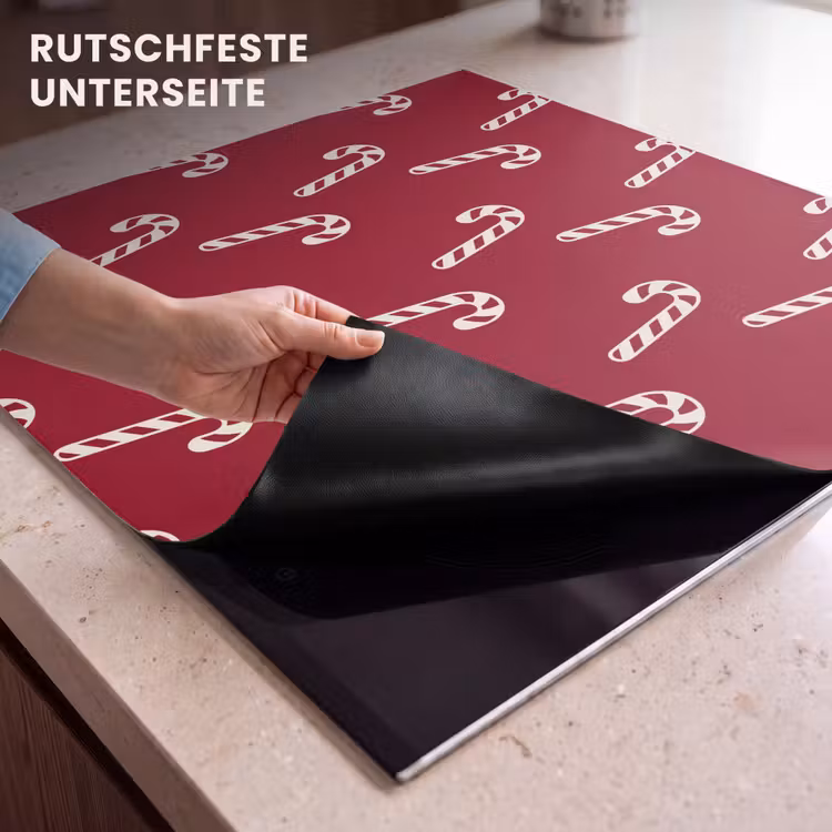 Herdabdeckplatte - Weihnachten – Rot – Weiß – Zuckerstange — 9