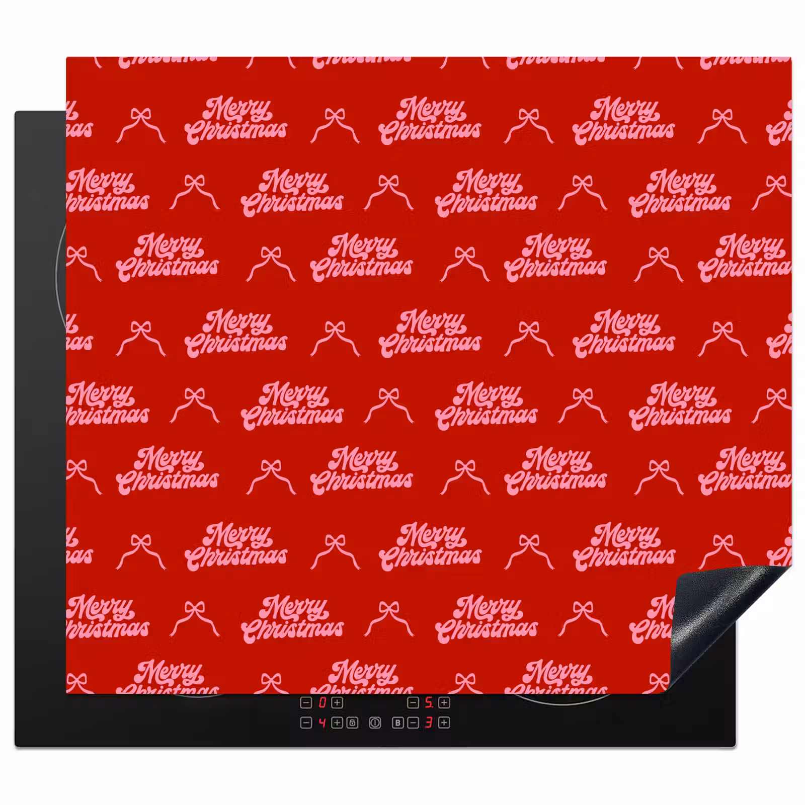 Herdabdeckplatte - Text – Schleife – Rosa – Rot — 1