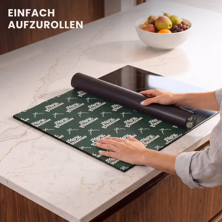 Herdabdeckplatte - Text – Grün – Weiß – Text — 7