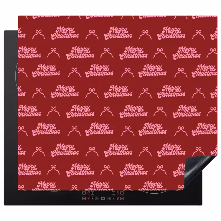 Herdabdeckplatte - Text – Rot – Rosa – Schleife — 1