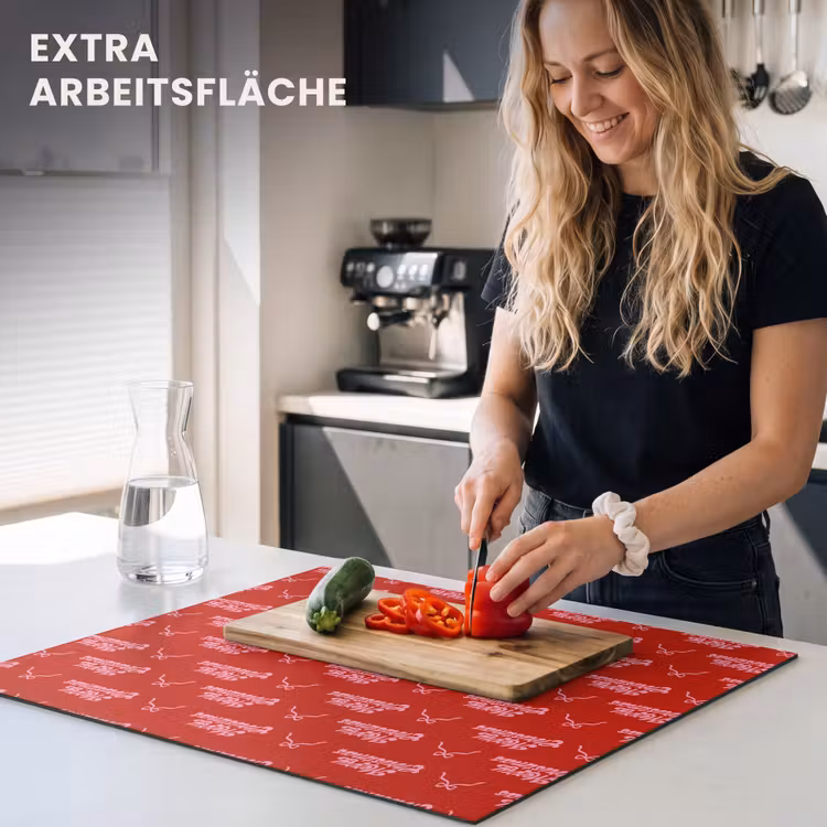 Herdabdeckplatte - Text – Schleife – Rosa – Rot — 4