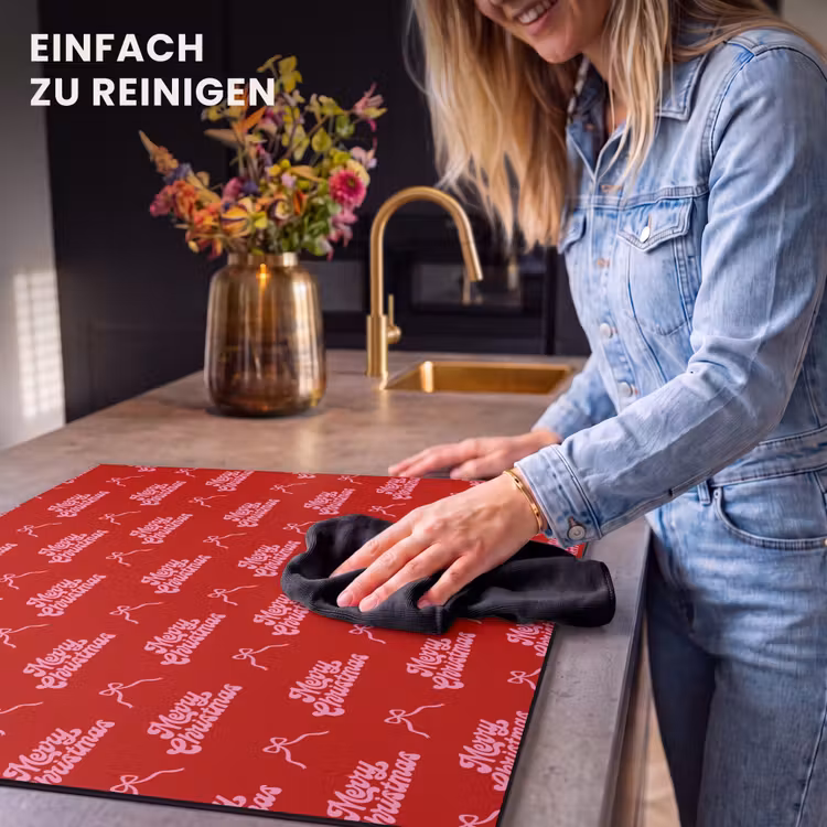 Herdabdeckplatte - Text – Schleife – Rosa – Rot — 6