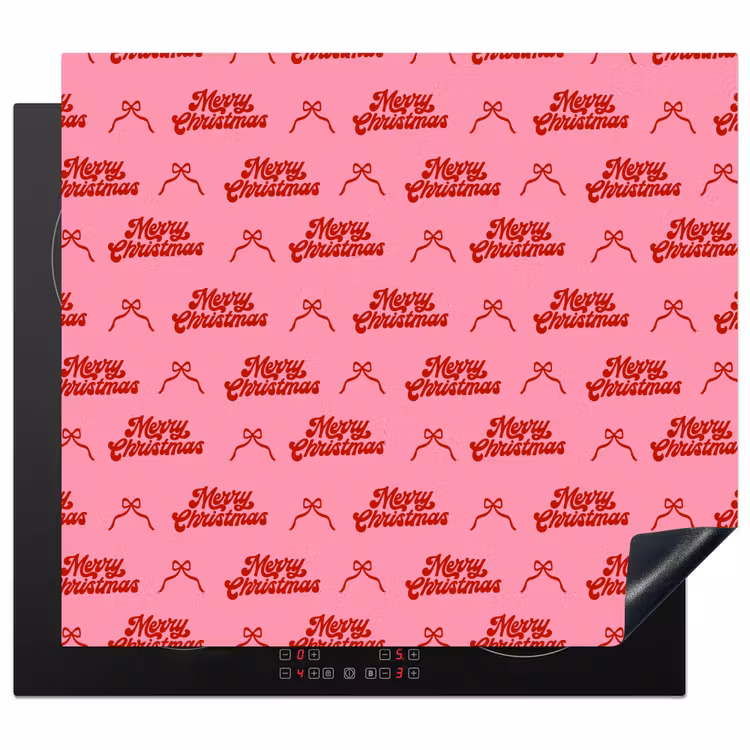 Herdabdeckplatte - Text – Schleife – Rot – Rosa — 1