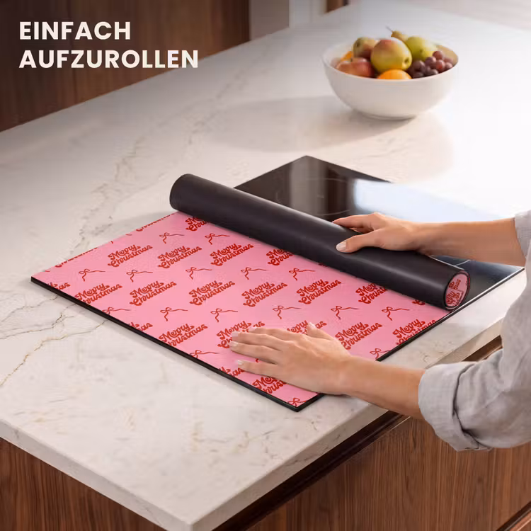 Herdabdeckplatte - Text – Schleife – Rot – Rosa — 7
