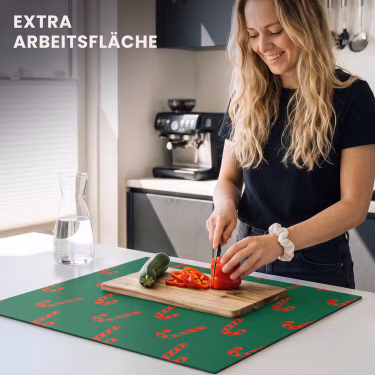 Herdabdeckplatte - Weihnachten – Grün – Rot – Zuckerstange — 4