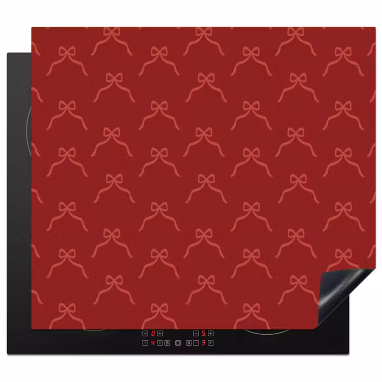 Herdabdeckplatte - Schleife – Rosa – Rot – Weihnachten — 1