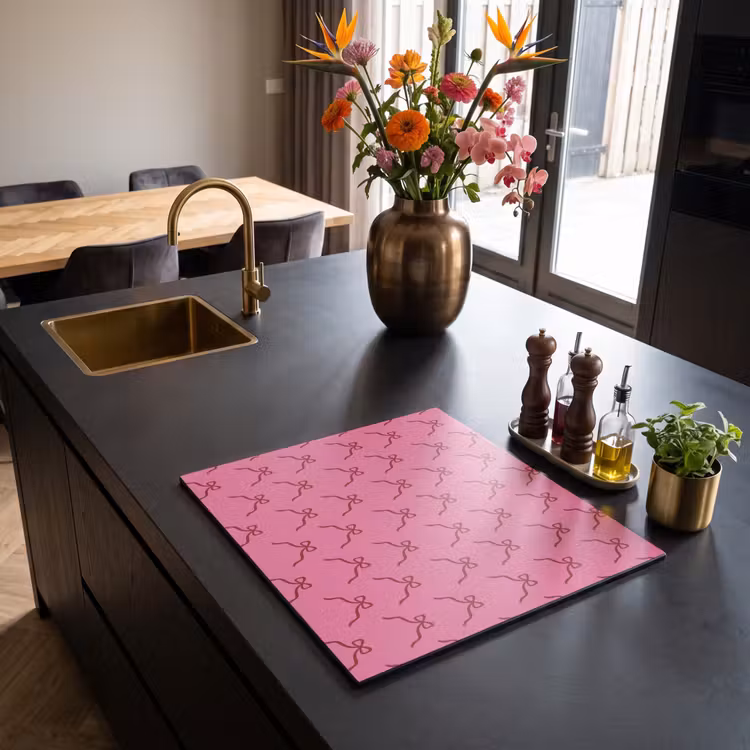 Herdabdeckplatte - Schleife – Rot – Rosa – Weihnachten — 5