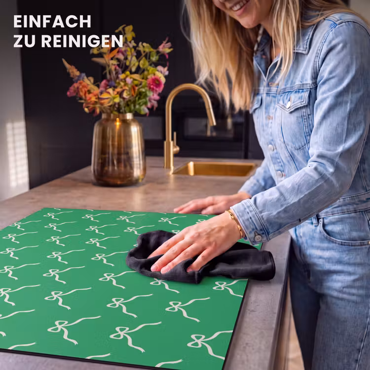 Herdabdeckplatte - Schleife – Weihnachten – Grün – Weiß — 6