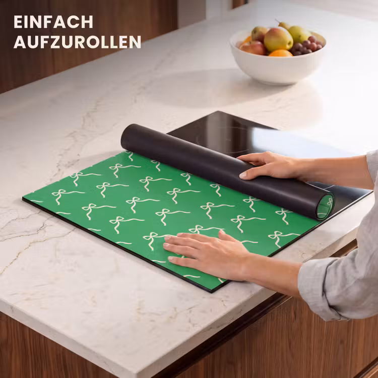 Herdabdeckplatte - Schleife – Weihnachten – Grün – Weiß — 7