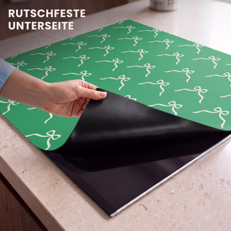 Herdabdeckplatte - Schleife – Weihnachten – Grün – Weiß — 9