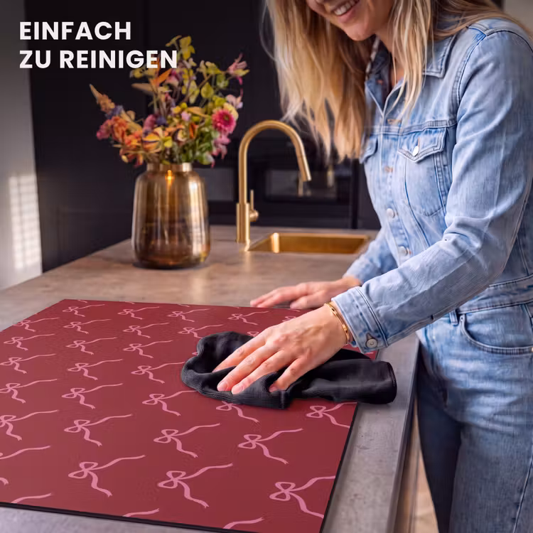 Herdabdeckplatte - Schleife – Weihnachten – Rot – Rosa — 6