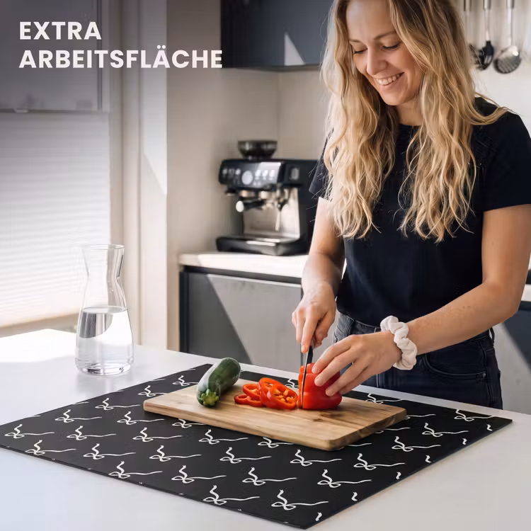 Herdabdeckplatte - Schleife – Weihnachten – Schwarz – Weiß — 4