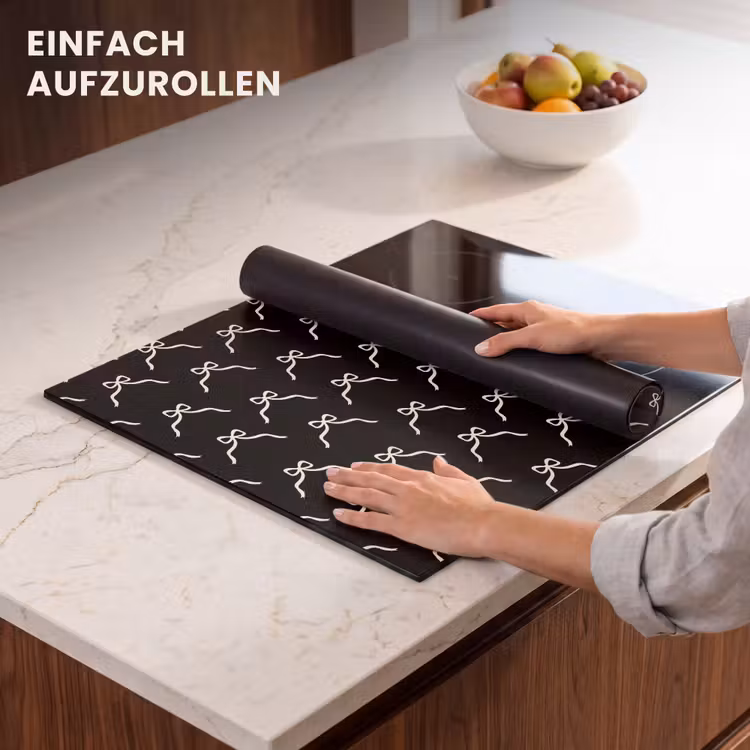 Herdabdeckplatte - Schleife – Weihnachten – Schwarz – Weiß — 7