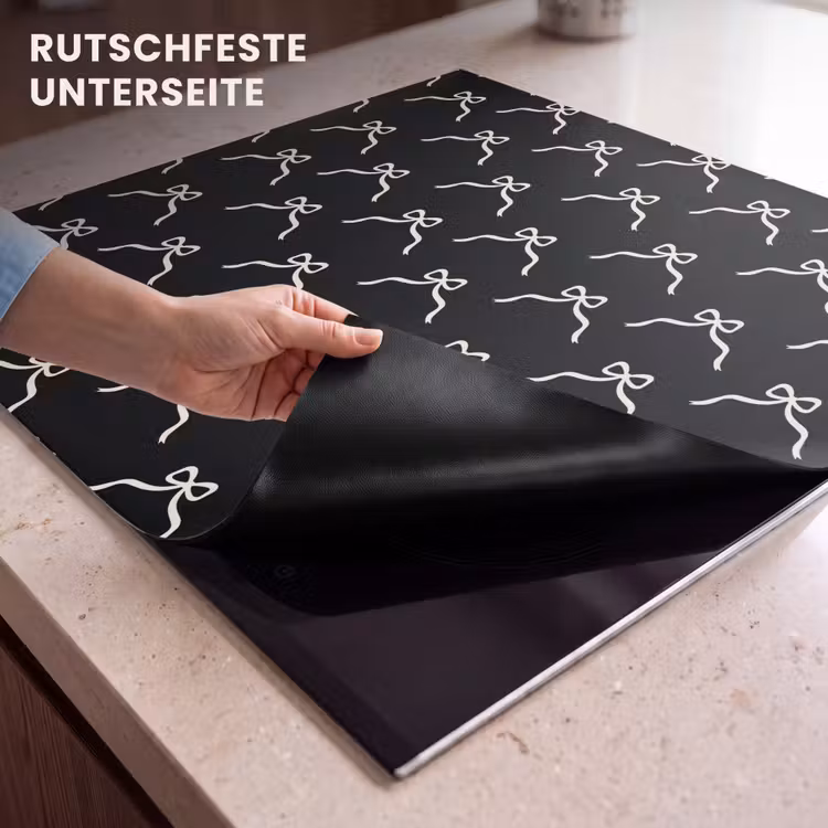 Herdabdeckplatte - Schleife – Weihnachten – Schwarz – Weiß — 9