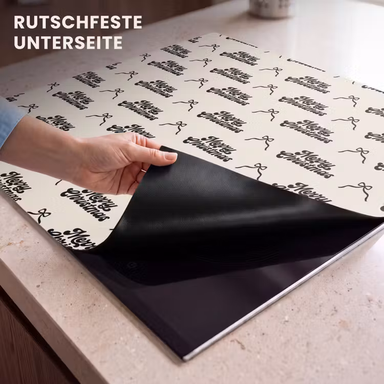 Herdabdeckplatte - Text – Creme – Schwarz – Weihnachten — 9