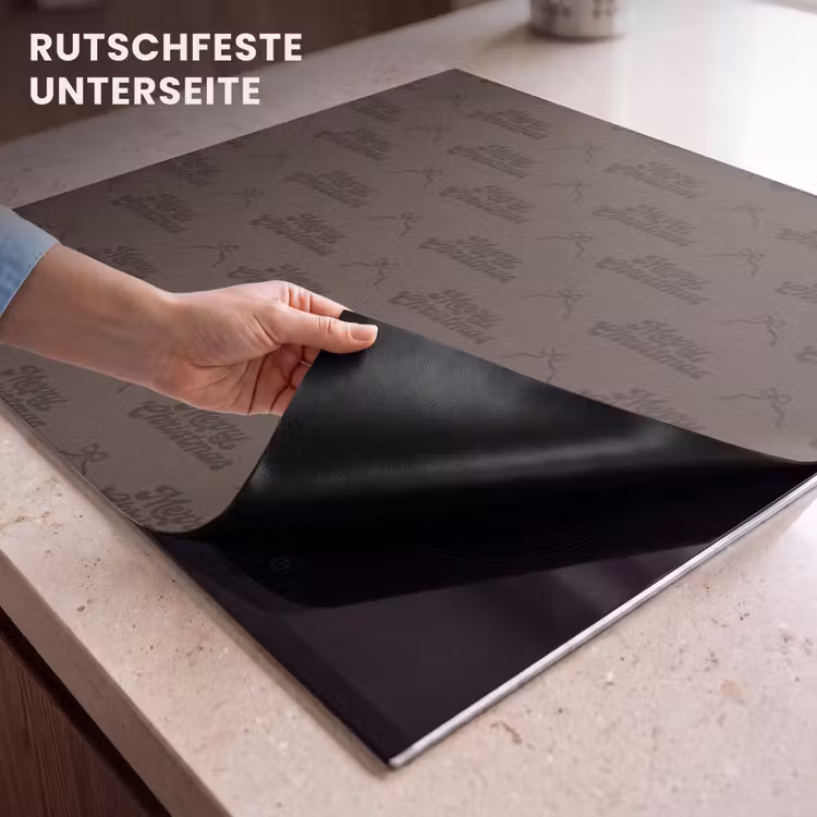 Herdabdeckplatte - Text – Schleife – Braun — 9