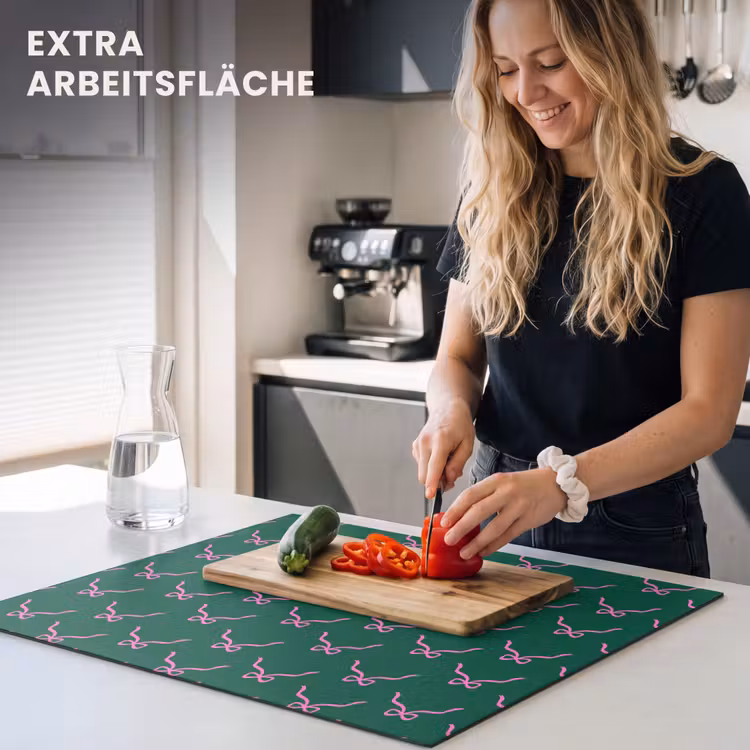 Herdabdeckplatte - Weihnachten – Neon – Grün – Schleife — 4