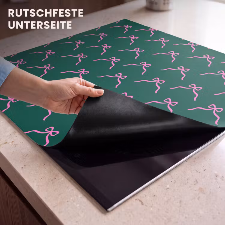 Herdabdeckplatte - Weihnachten – Neon – Grün – Schleife — 9