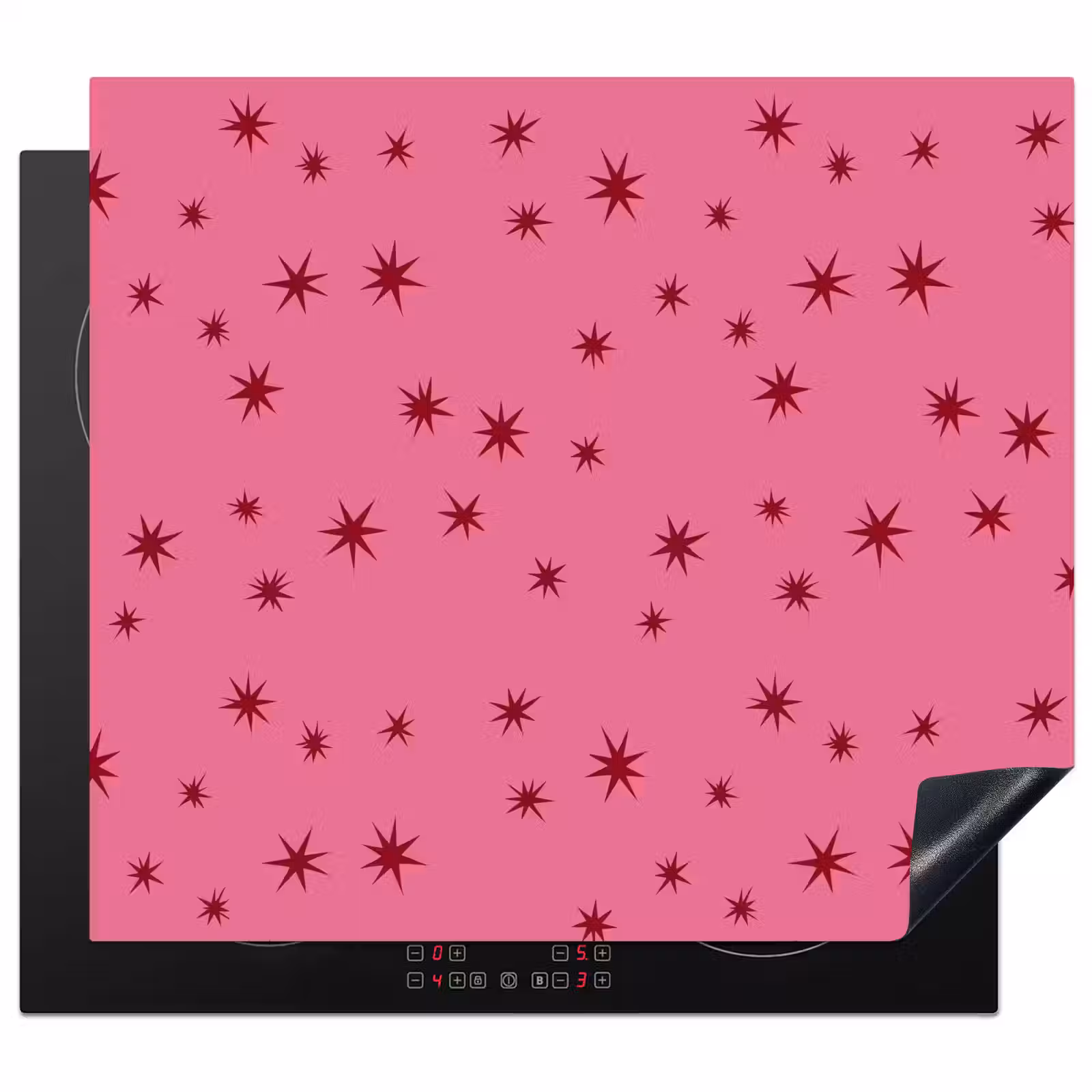 Herdabdeckplatte - Weihnachten – Stern – Rot – Rosa — 1