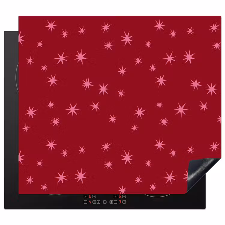Herdabdeckplatte - Stern – Rosa – Weihnachten – Rot — 1