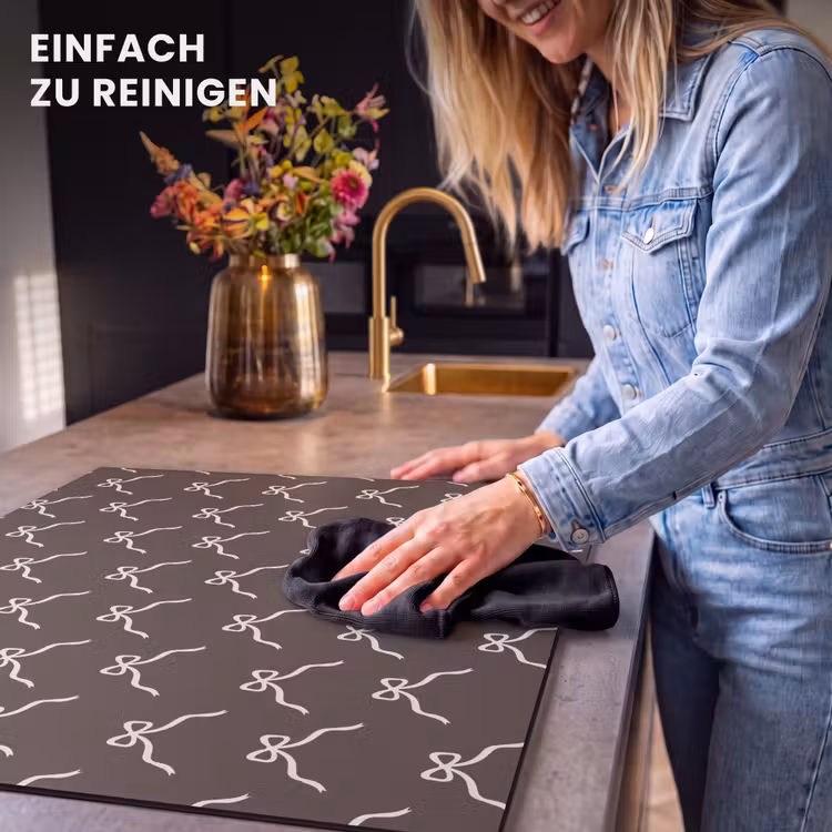 Herdabdeckplatte - Weihnachten – Schleife – Braun — 6