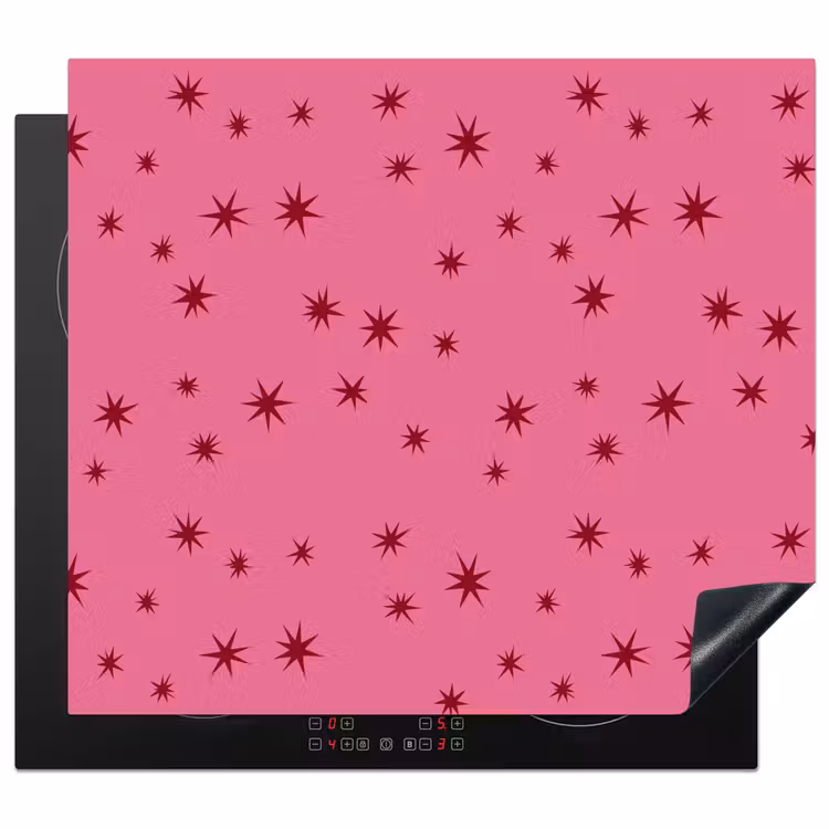 Herdabdeckplatte - Weihnachten – Stern – Rot – Rosa — 1