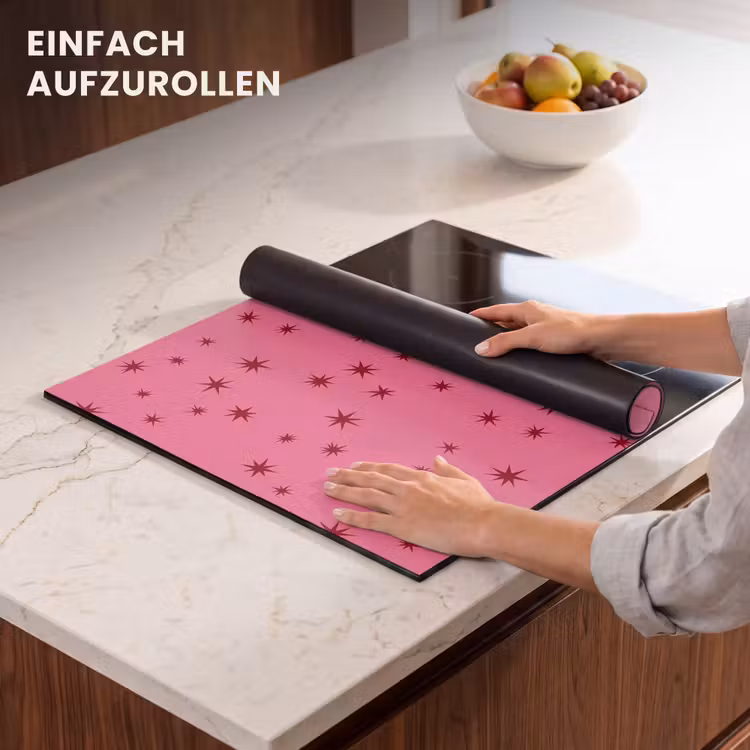 Herdabdeckplatte - Weihnachten – Stern – Rot – Rosa — 7