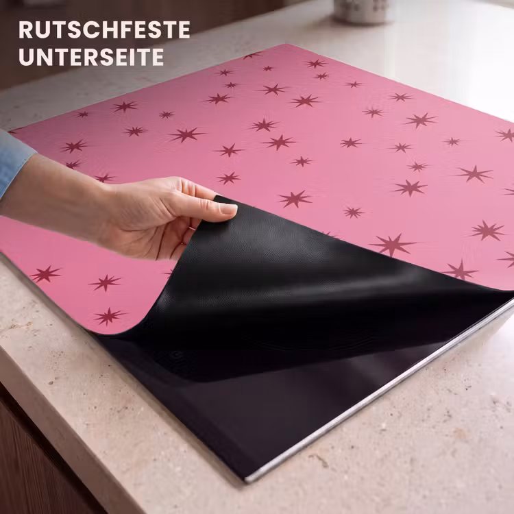 Herdabdeckplatte - Weihnachten – Stern – Rot – Rosa — 9