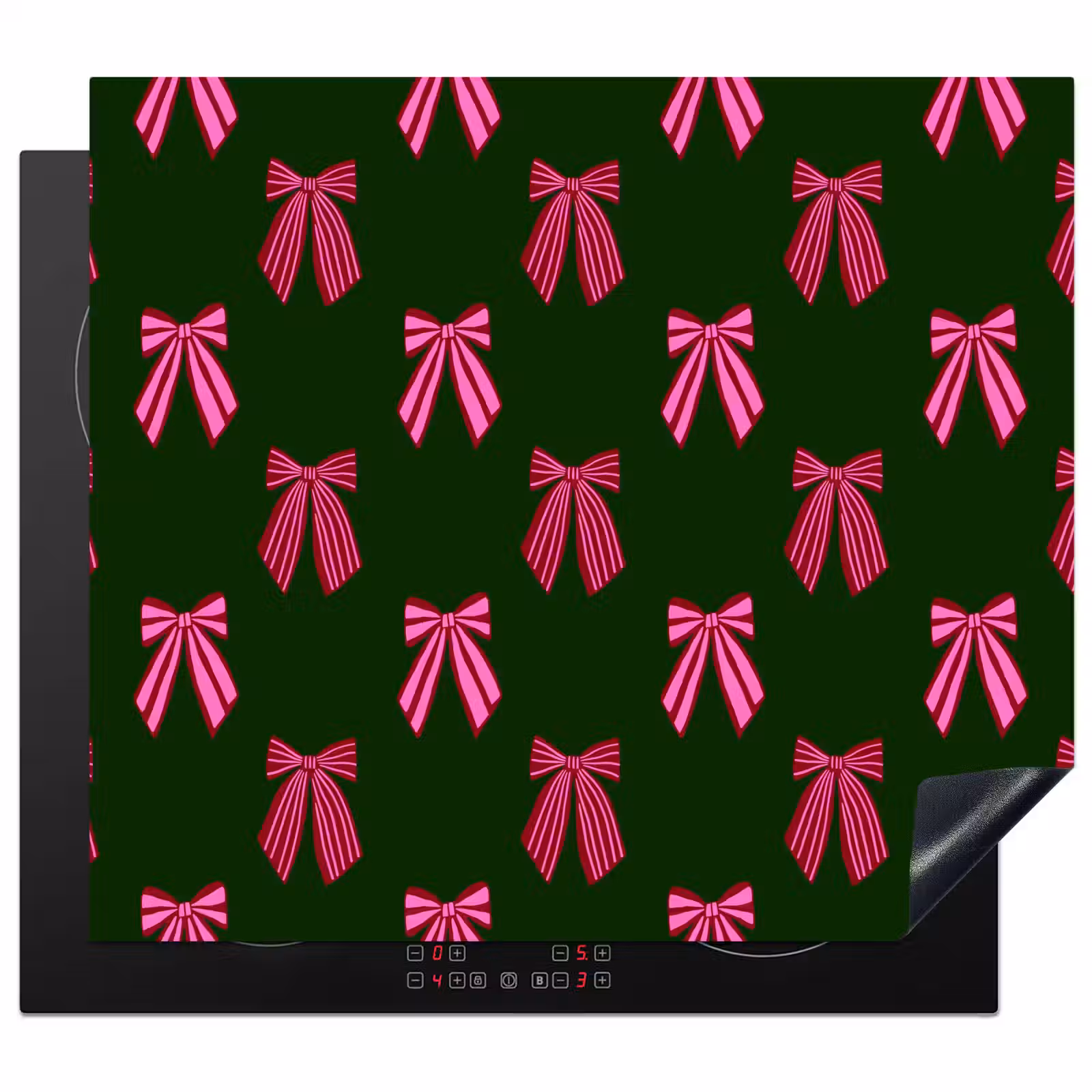 Herdabdeckplatte - Schleifen – Weihnachten – Rosa – Grün — 1