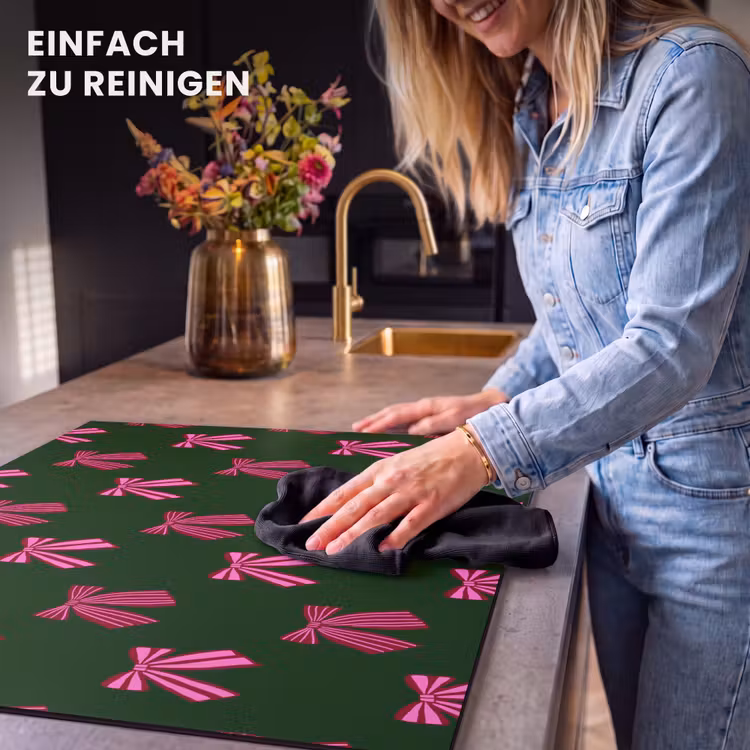 Herdabdeckplatte - Schleifen – Weihnachten – Rosa – Grün — 6