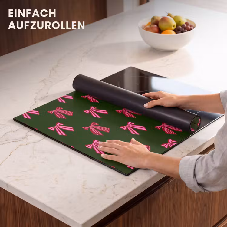 Herdabdeckplatte - Schleifen – Weihnachten – Rosa – Grün — 7