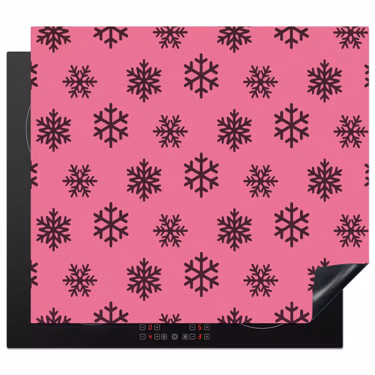 Herdabdeckplatte - Schneeflocke – Lila – Rosa – Weihnachten — 1